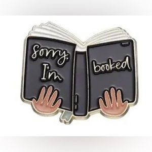 $1 BOOK PIN/BROOCH. ENAMEL/METAL. NEW. $1 WITH ANY $10 ORDER OR MORE